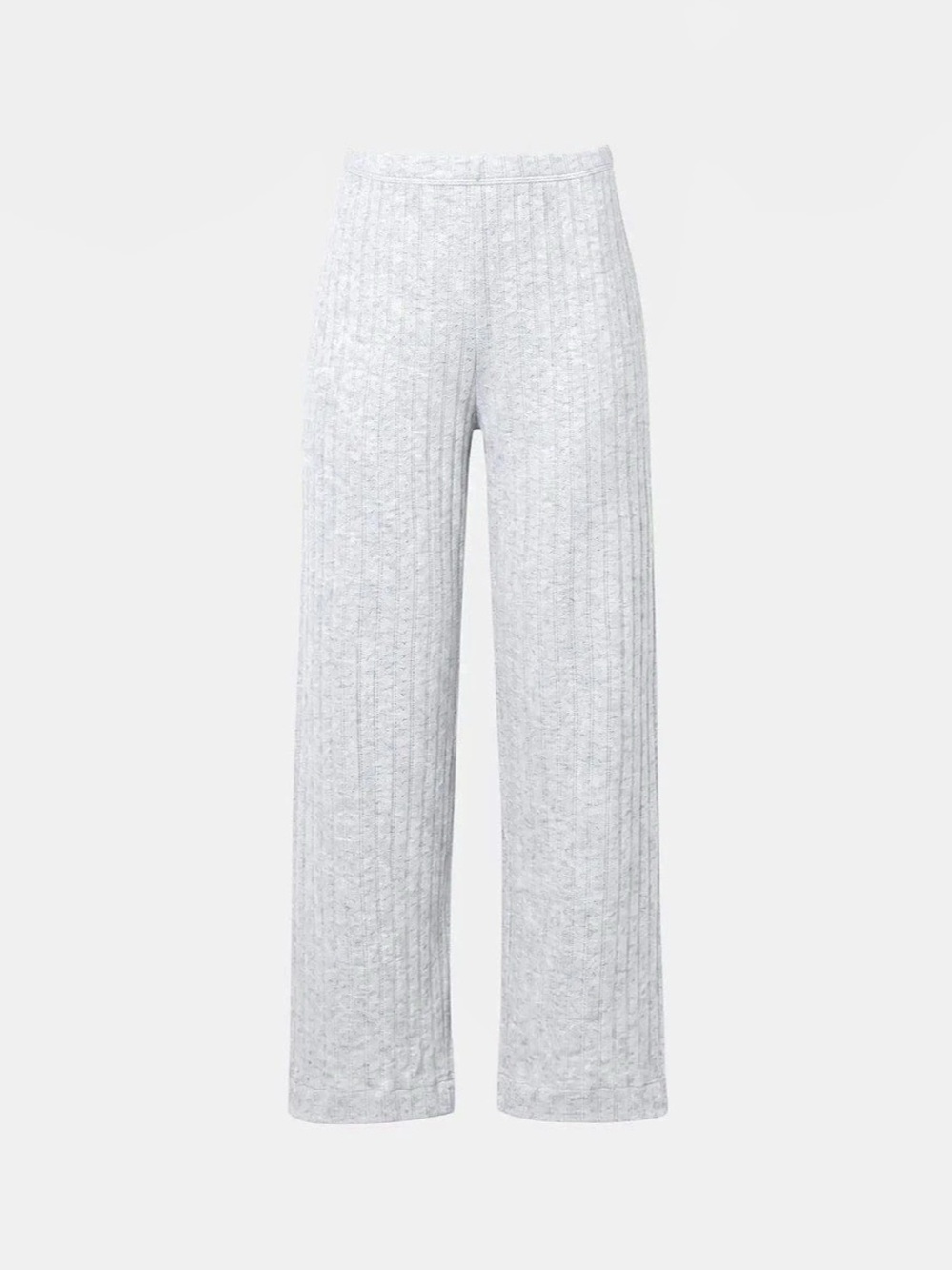 LESET Pointelle Crop Wide Leg Pant Gray